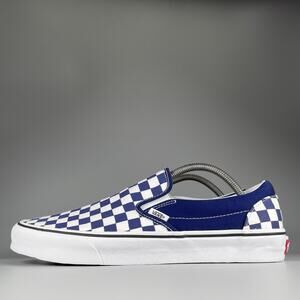 Vans Classic Slip-On Men’s 10.5 Blue Checkerboard Skate Sneakers Casual Shoe NEW